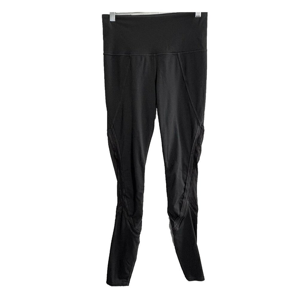 ATHLETA Women Leggings Mesh Inset Sz S Black Athleisure Active Gym 51-10